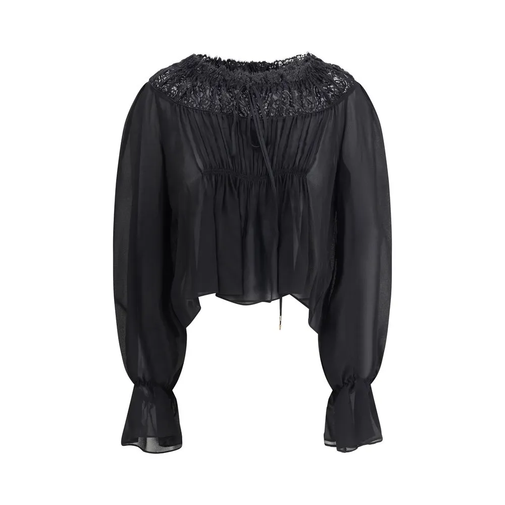 Silk georgette and lace Top sold by Lord & Taylor