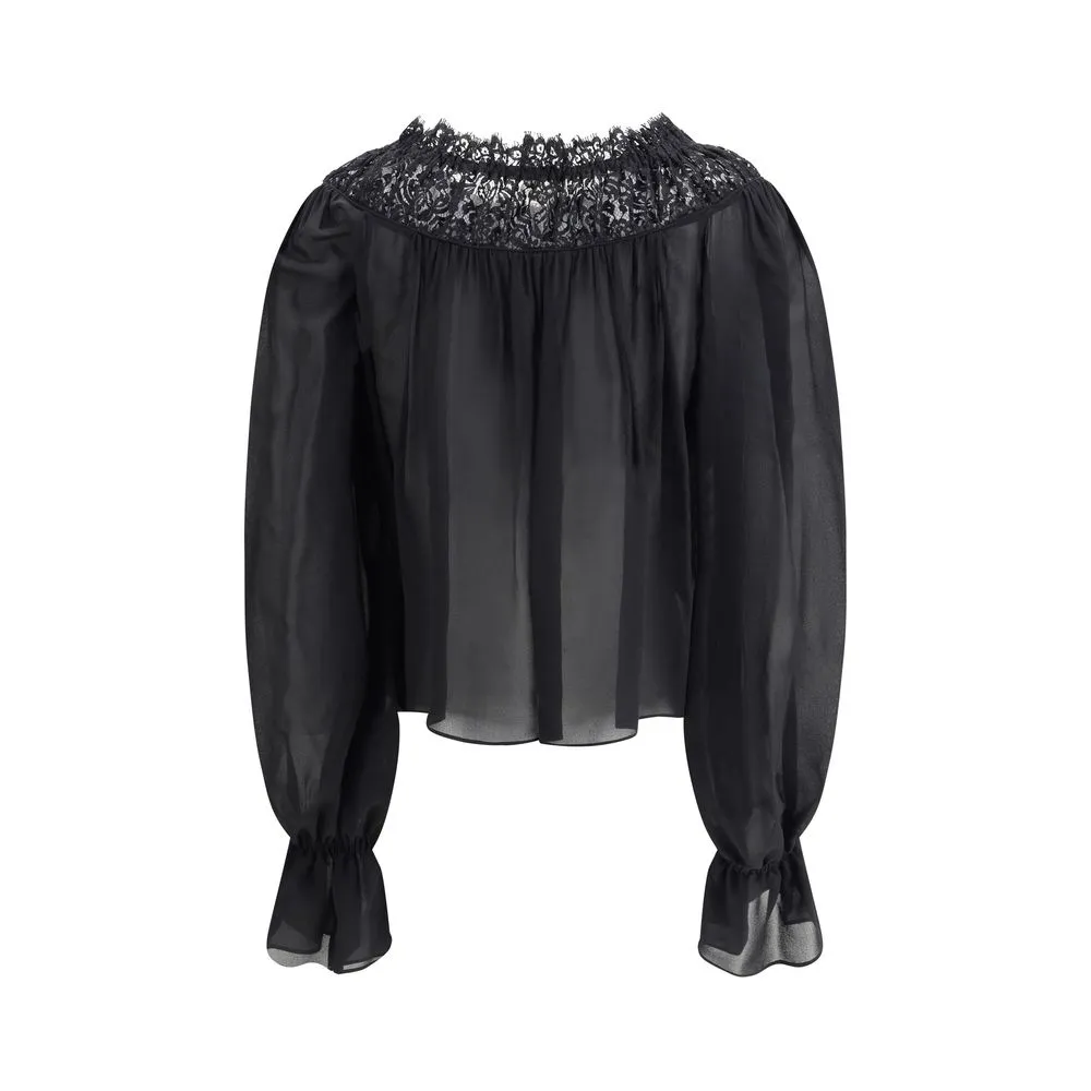 Silk georgette and lace Top sold by Lord & Taylor product image thumbnail 2