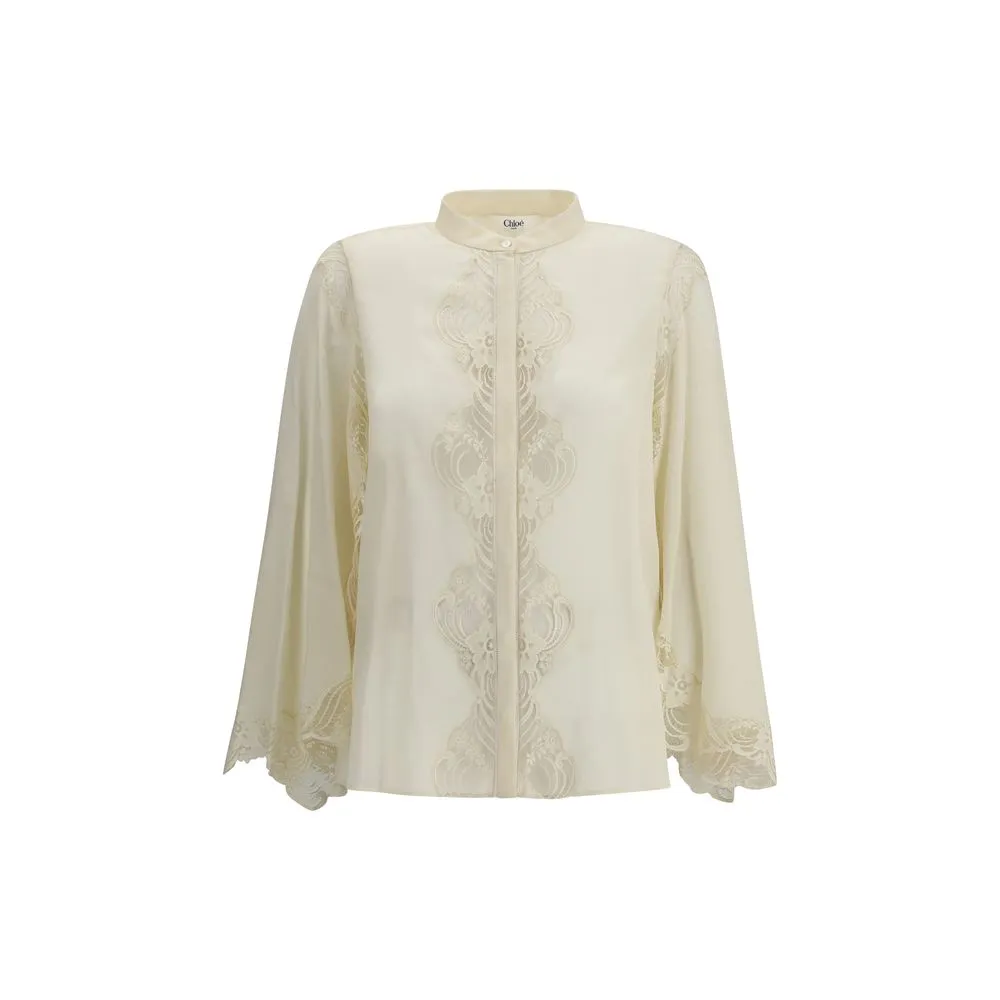 Silk georgette and lace Blouse sold by Lord & Taylor