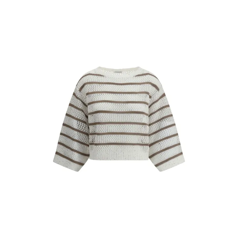 Sweater in perforated knit sold by Lord & Taylor