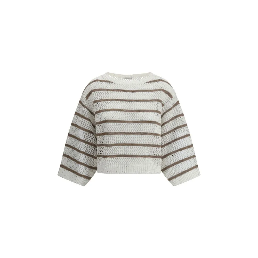 Sweater in perforated knit sold by Lord & Taylor