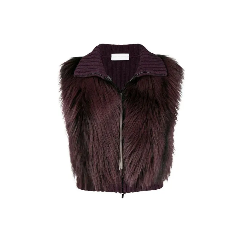 Fox Fur Knitted Vest Jacket made by Fabiana Filippi