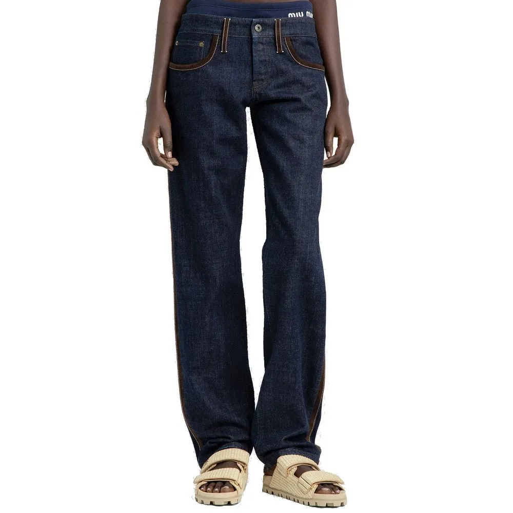 Piped-Trim Denim Jeans sold by Lord & Taylor product image thumbnail 2