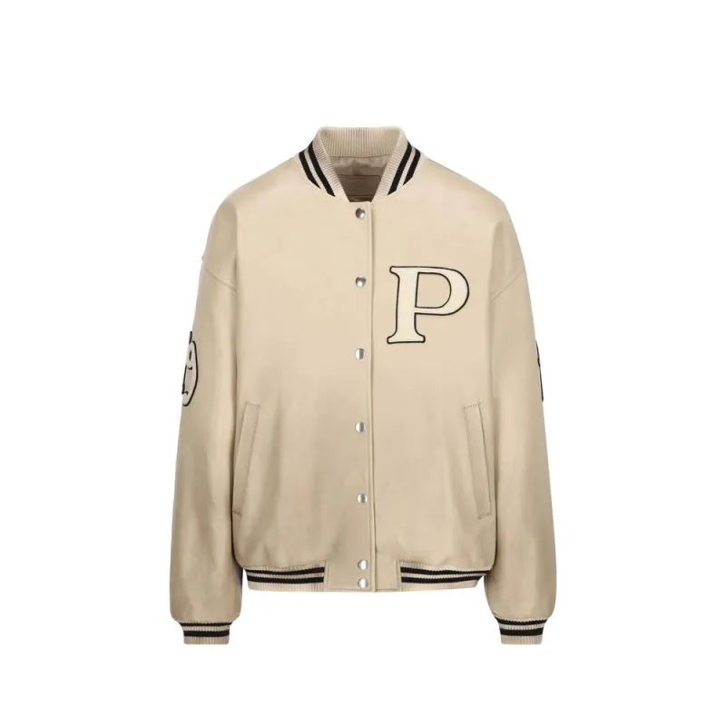 Padded Leather Varsity Jacket sold by Lord & Taylor