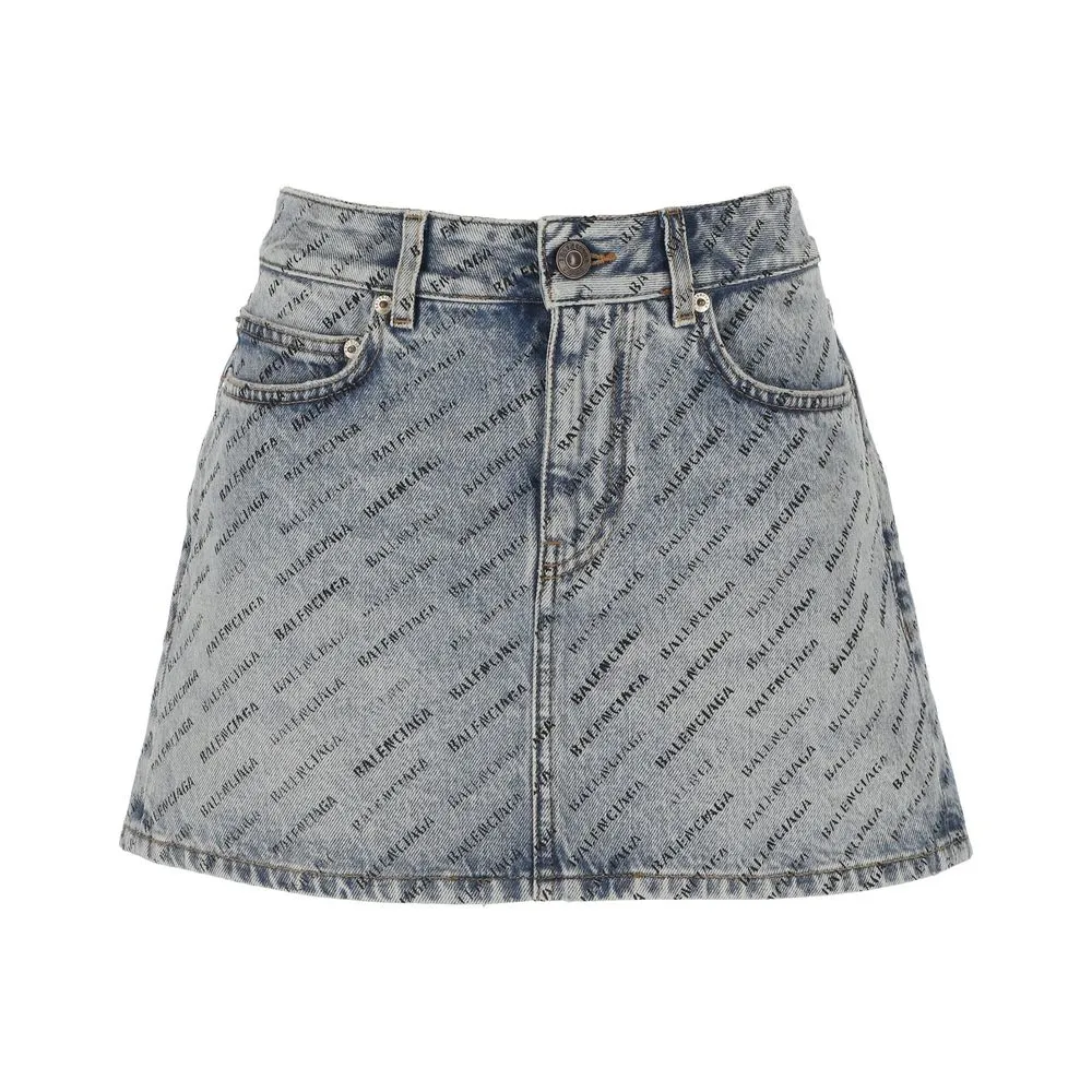 Logo Print Denim Skirt sold by Lord & Taylor