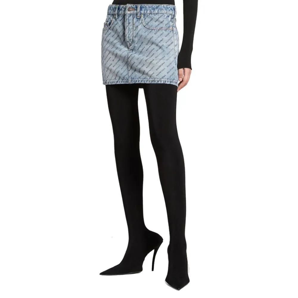 Logo Print Denim Skirt sold by Lord & Taylor product image thumbnail 2