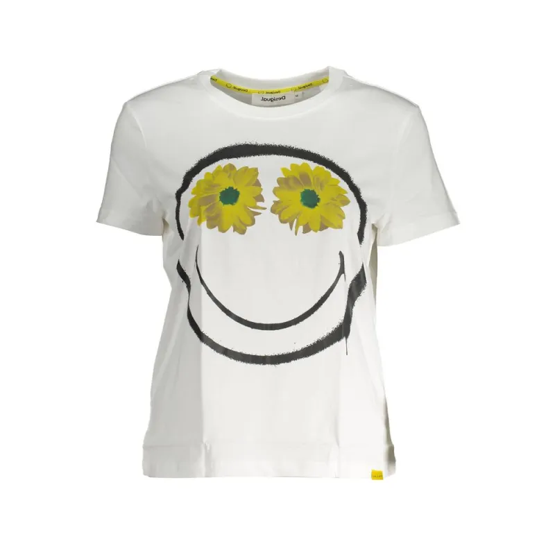 White Cotton Women Top made by Desigual