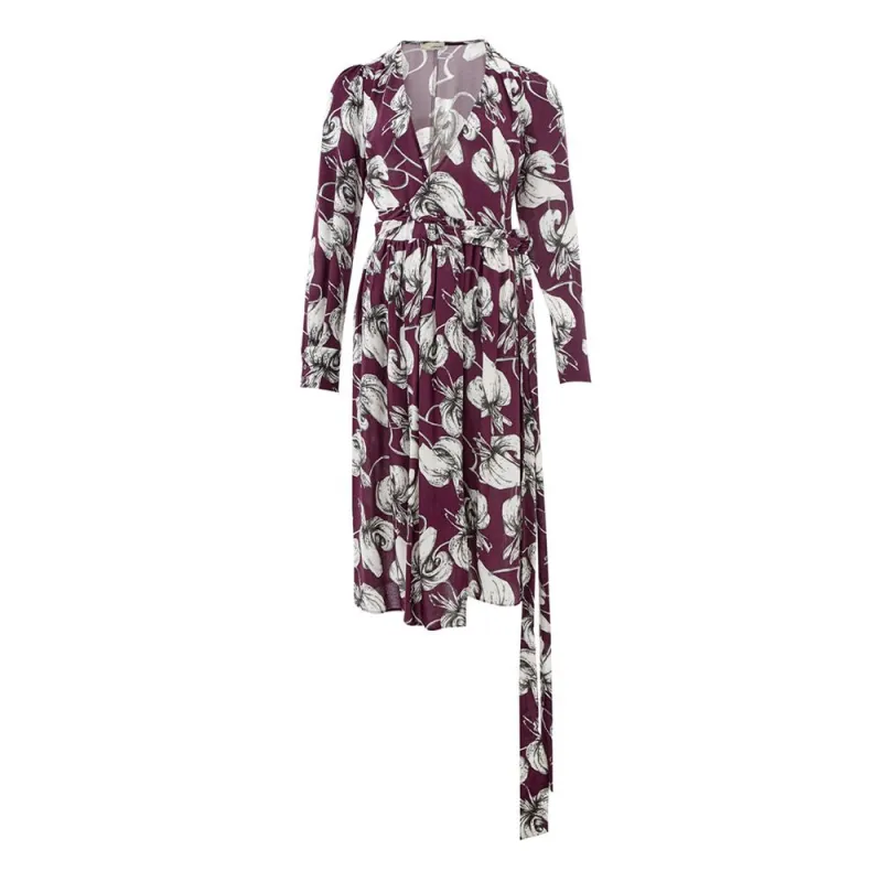 Elegant Purple Viscose Dress made by Lardini