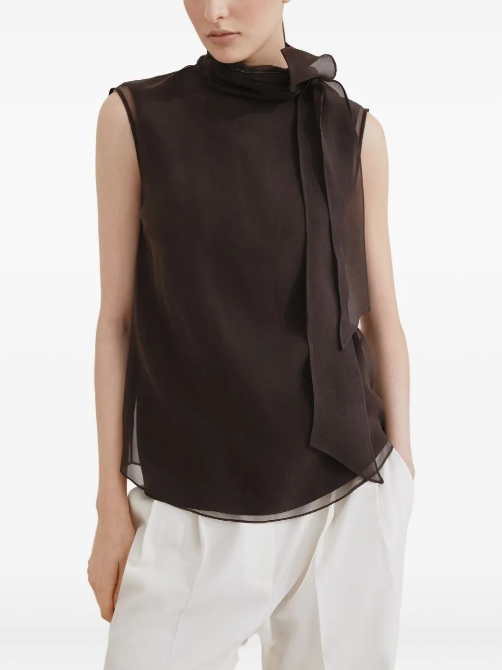 Brunello Cucinelli Top Brown sold by Lord & Taylor product image thumbnail 2