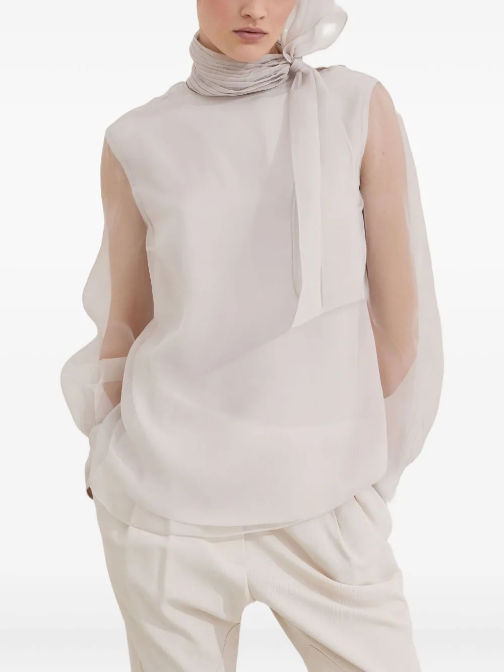 Brunello Cucinelli Top Ivory sold by Lord & Taylor product image thumbnail 2