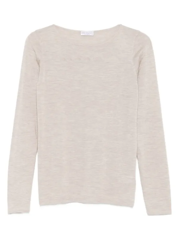 Brunello Cucinelli Sweaters Leather Brown sold by Lord & Taylor
