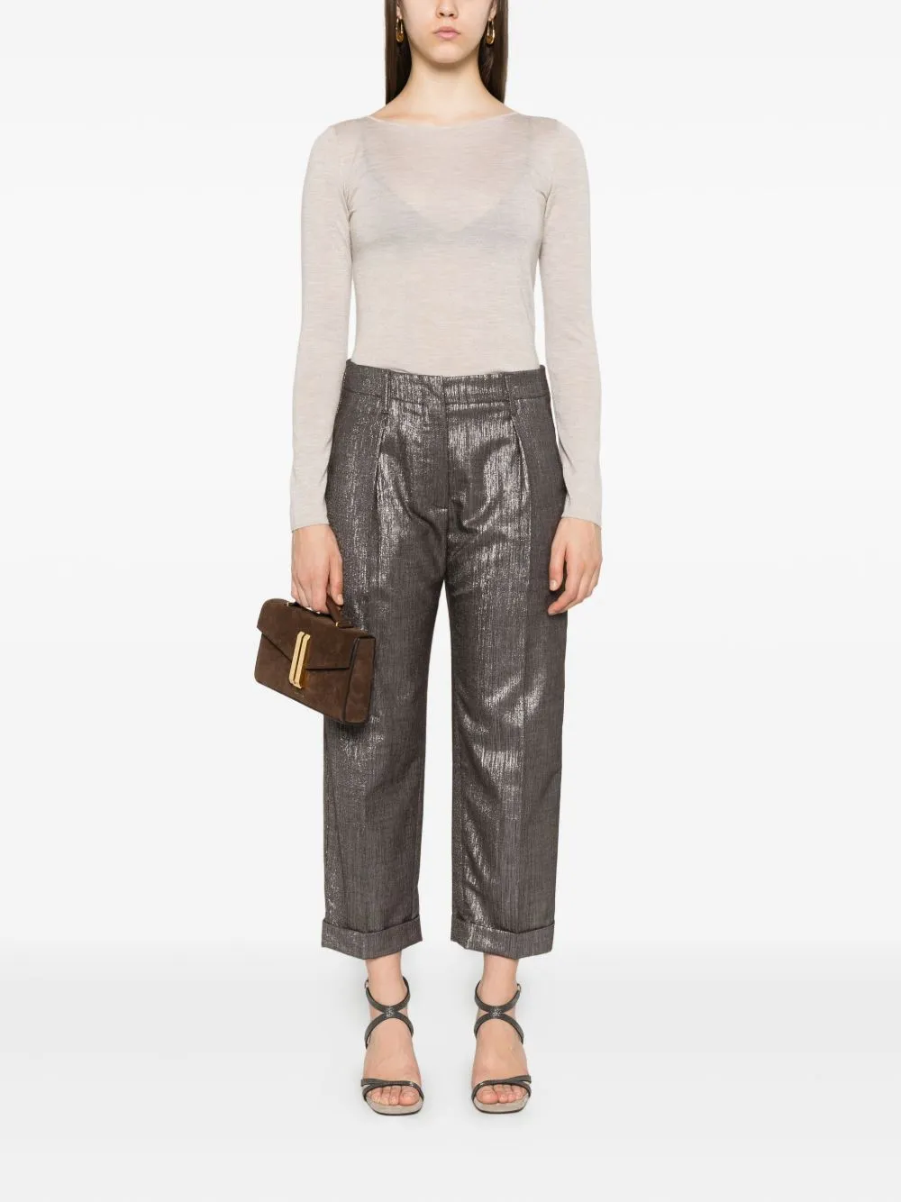 Brunello Cucinelli Sweaters Leather Brown sold by Lord & Taylor product image thumbnail 3