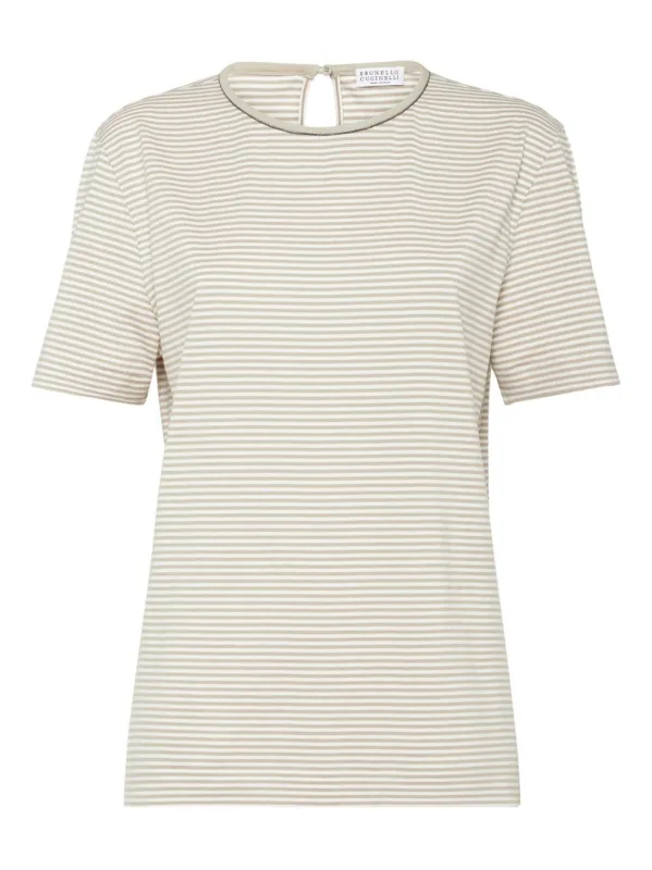 Brunello Cucinelli T-shirts and Polos Beige made by Brunello Cucinelli