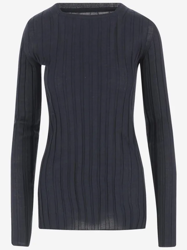 Ribbed Wool and Silk Sweater sold by Lord & Taylor