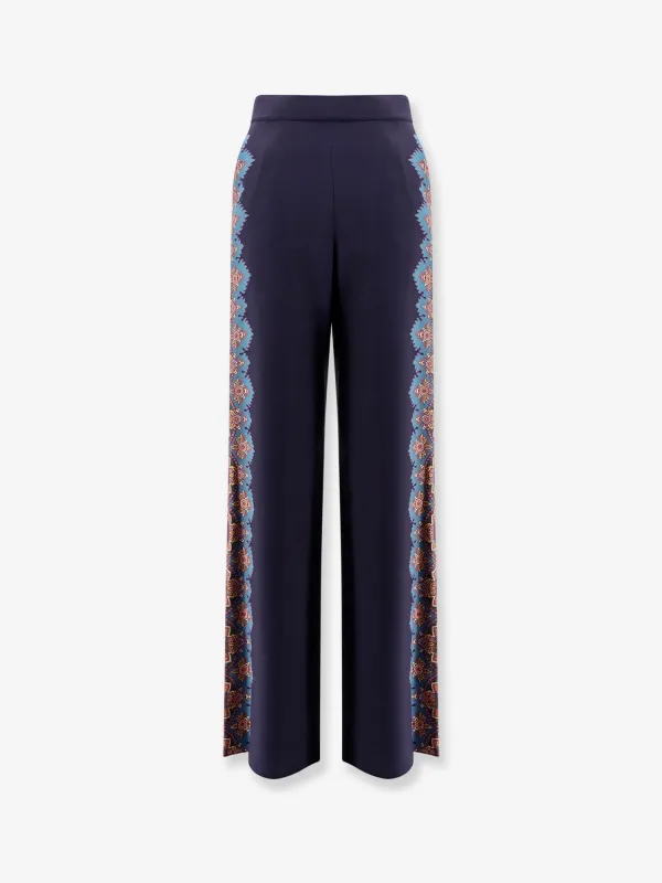 Silk Trousers with Floral Print made by Etro