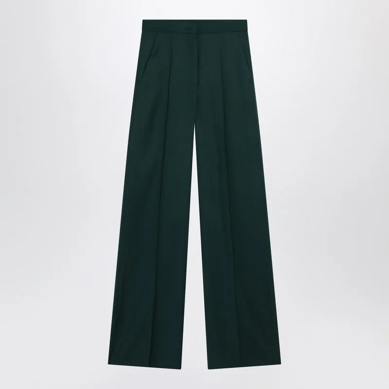 Max Mara Green straight trousers in wool sold by Lord & Taylor