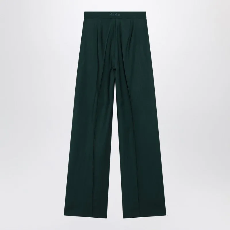 Max Mara Green straight trousers in wool sold by Lord & Taylor product image thumbnail 2