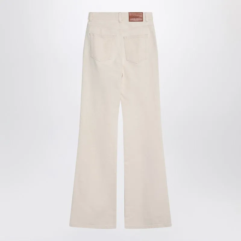 Chloé Ivory flared denim trousers sold by Lord & Taylor product image thumbnail 2