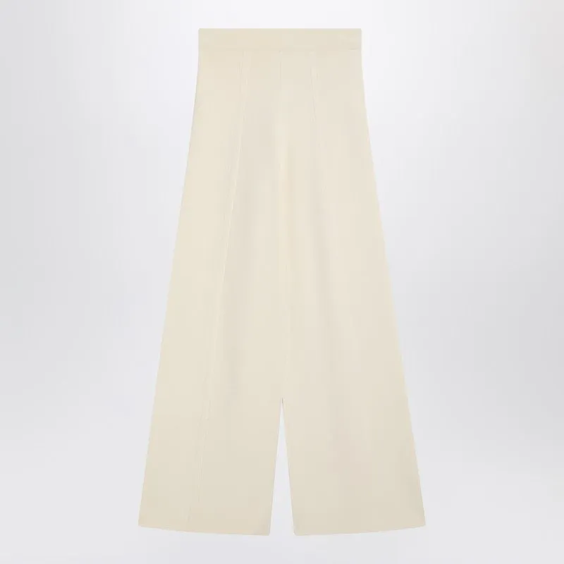 Max Mara Ivory wide leg pants in viscose knit sold by Lord & Taylor