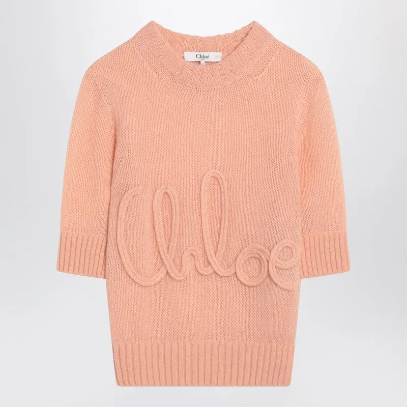 Chloé Peach-colored top with logo embroidery sold by Lord & Taylor