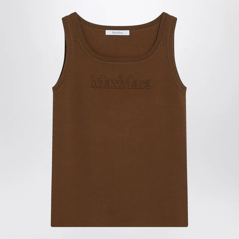 Max Mara Olive green top in crêpe viscose sold by Lord & Taylor