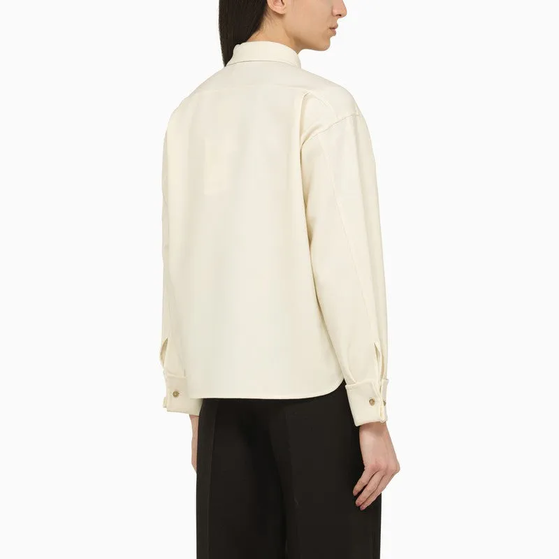 Max Mara Ivory wool-blend shirt sold by Lord & Taylor product image thumbnail 2