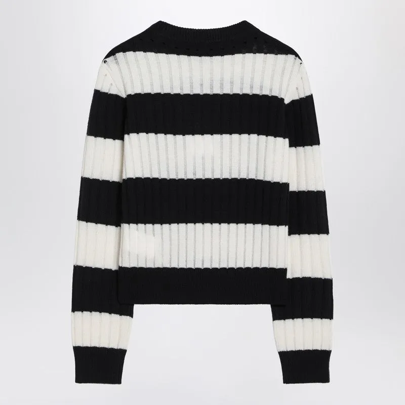 Max Mara Striped crop sweater in wool and cashmere sold by Lord & Taylor product image thumbnail 2