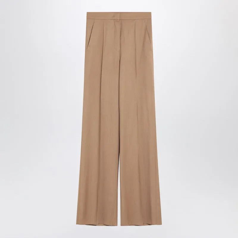 Max Mara Wide beige wool trousers sold by Lord & Taylor