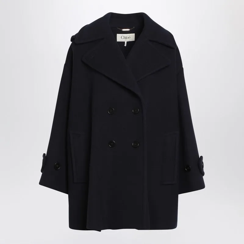 Chloé Wide blue double-breasted coat sold by Lord & Taylor