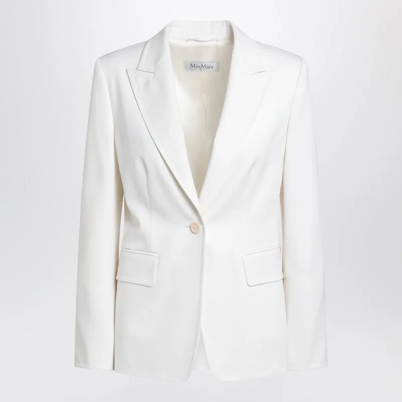 Max Mara Single-breasted white jacket in wool sold by Lord & Taylor