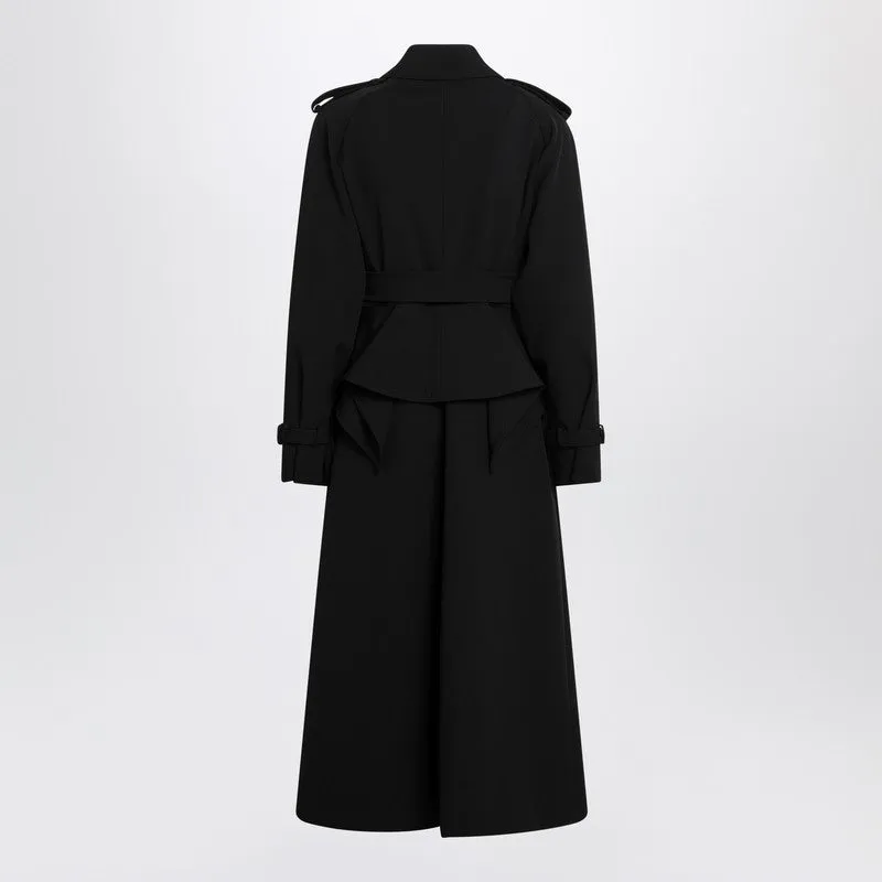 Max Mara Black long trench in sable sold by Lord & Taylor product image thumbnail 2