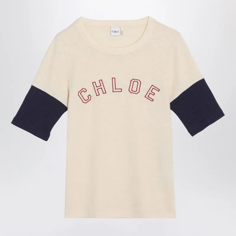 Chloé Wool and cotton T-shirt with logo sold by Lord & Taylor