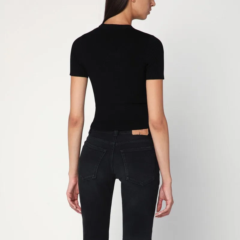 Diesel Black ribbed short-sleeve M-Valari sweater sold by Lord & Taylor product image thumbnail 2