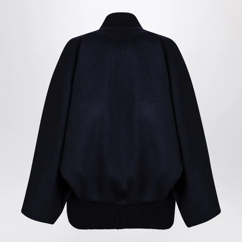 Max Mara Blue cashmere cape bomber jacket sold by Lord & Taylor product image thumbnail 2