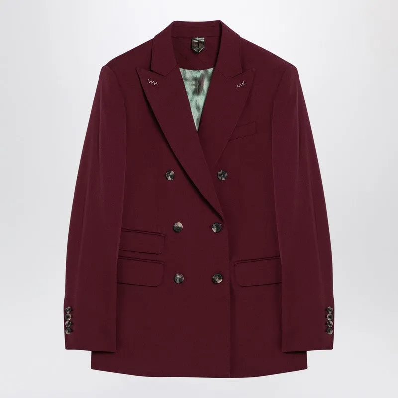 Max Mara Bordeaux double-breasted jacket in wool sold by Lord & Taylor