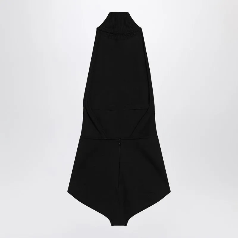 Max Mara Black turtleneck bodysuit in viscose crêpe sold by Lord & Taylor product image thumbnail 2