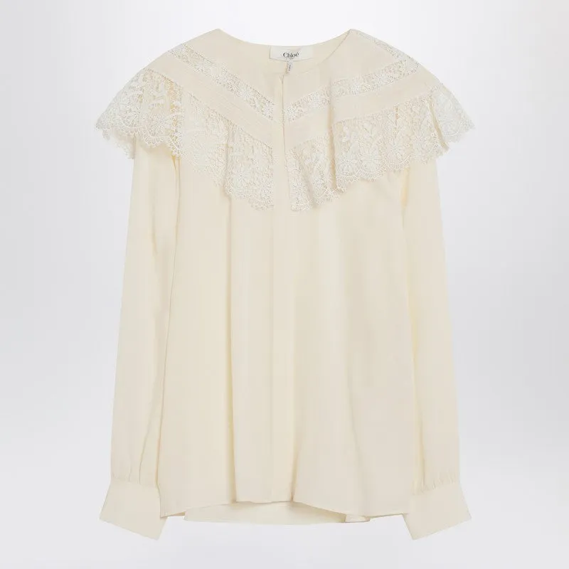 Chloé Ivory crêpe shirt sold by Lord & Taylor