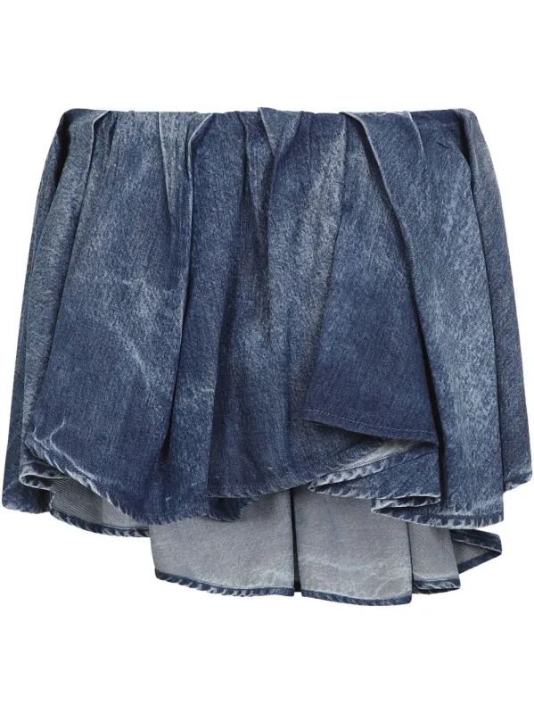 Diesel Asymmetric Mini Skirt in Blue sold by Lord & Taylor