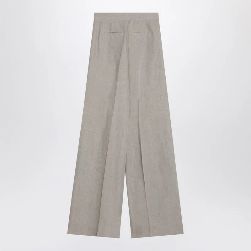 Max Mara Wide beige trousers in linen canvas sold by Lord & Taylor product image thumbnail 2