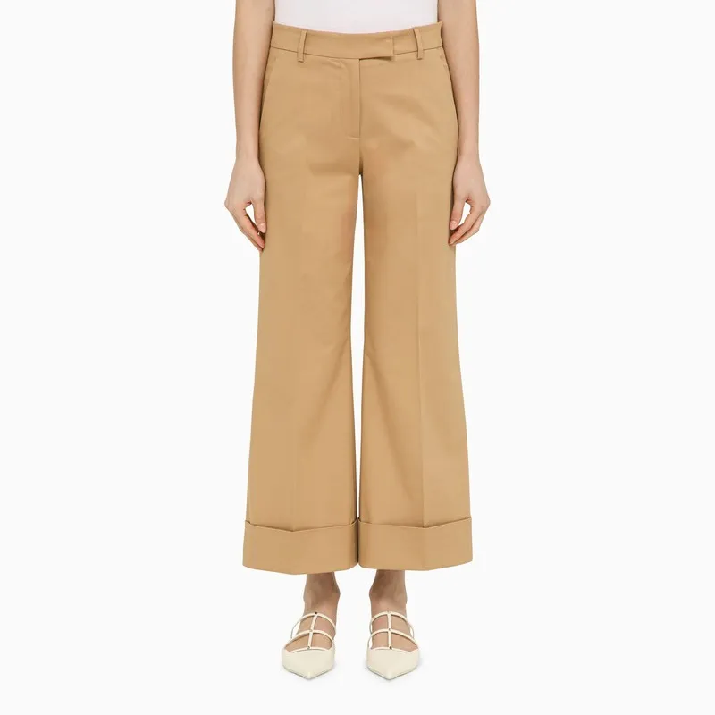 QUELLEDUE Desert-coloured cotton trousers sold by Lord & Taylor
