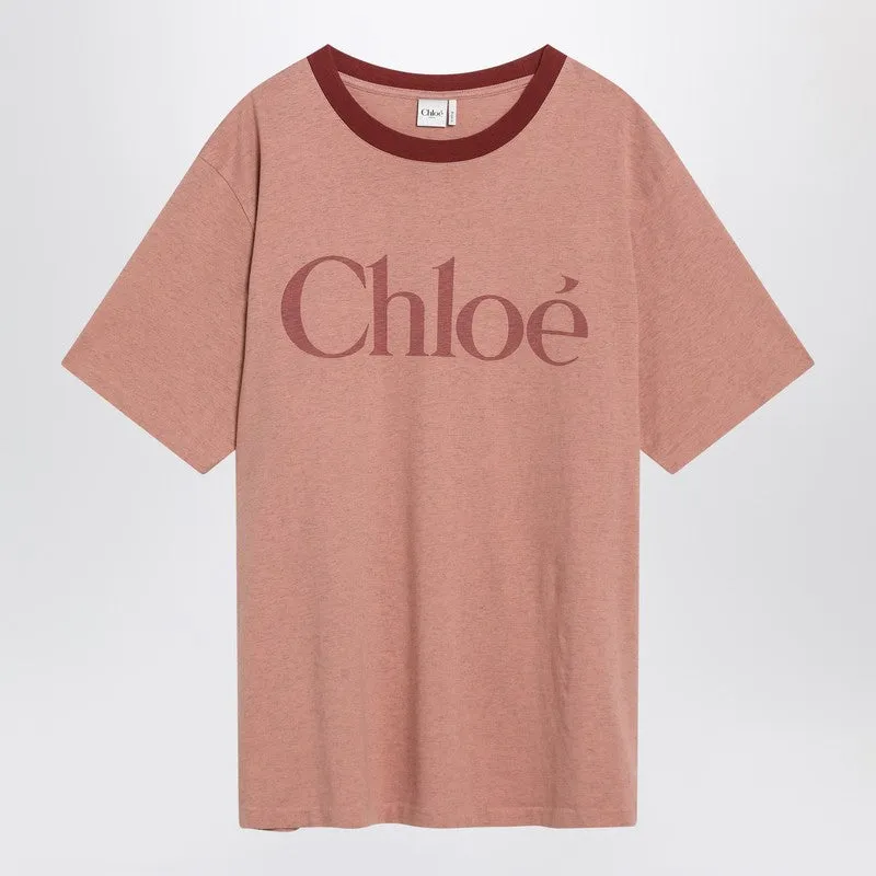 ChloƩ Pink cotton T-shirt with logo sold by Lord & Taylor