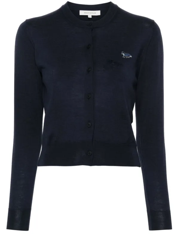 Maison Kitsuné Maison Kitsune logo-embroidered Wool Cardigan sold by Lord & Taylor