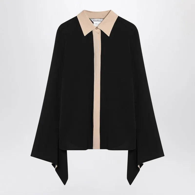 Max Mara Black silk colour-block shirt sold by Lord & Taylor