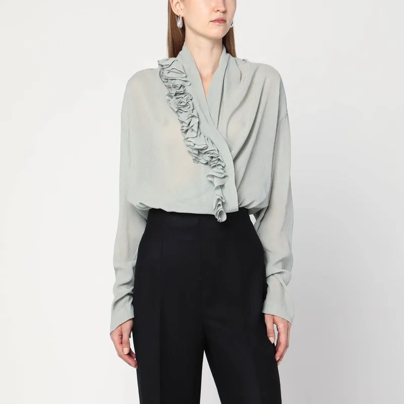 Alberta Ferretti Ice-colored shirt with floral detail sold by Lord & Taylor