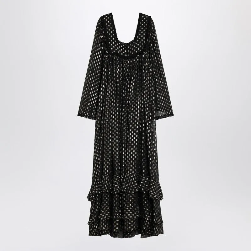 Chloé Maxi black dress with lightweight silk ruffles sold by Lord & Taylor product image thumbnail 2