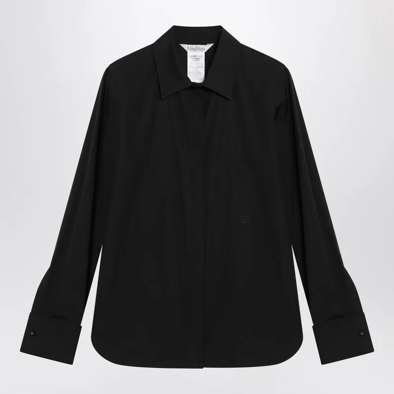 Max Mara Black cotton shirt with logo sold by Lord & Taylor