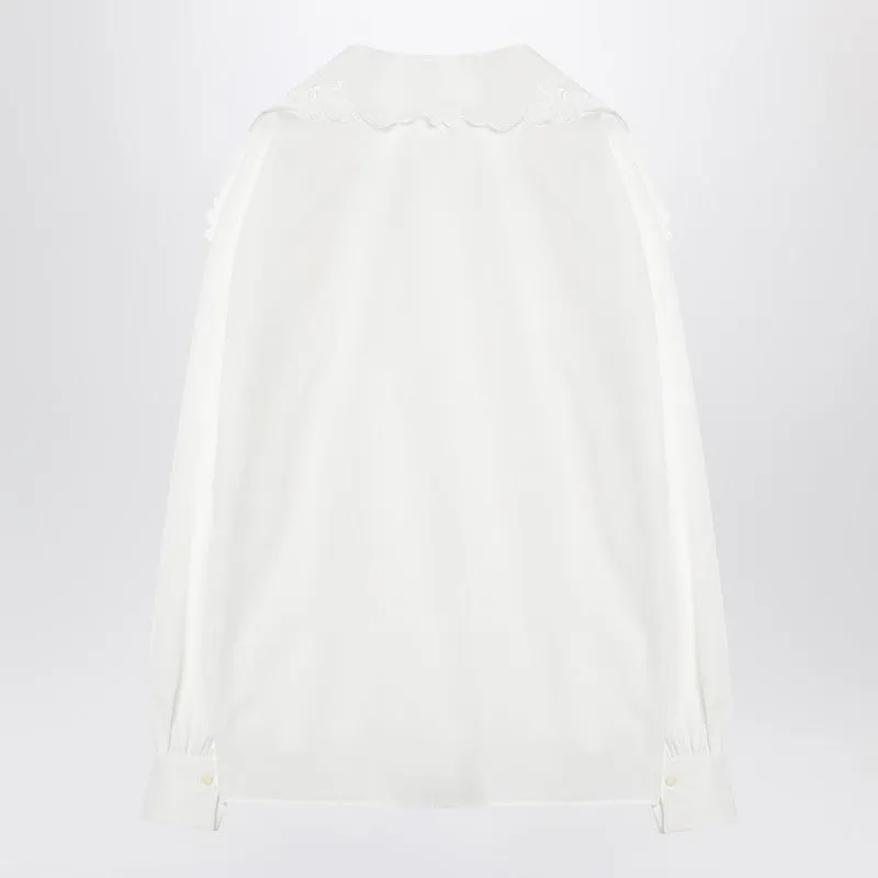 Chloé White shirt with embroidered bow tie sold by Lord & Taylor product image thumbnail 2