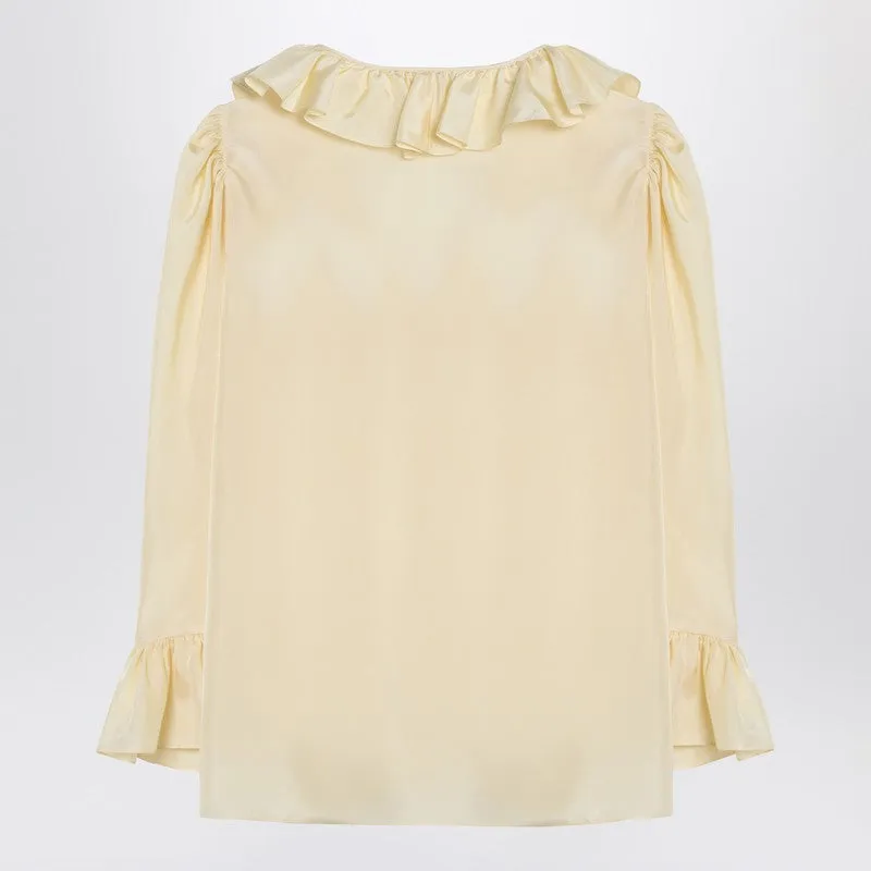 Chloé Light yellow blouse with ruffles in silk sold by Lord & Taylor product image thumbnail 2