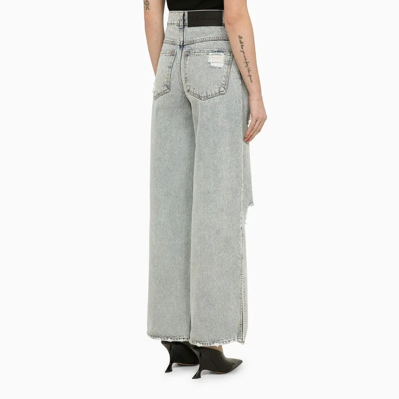 THE MANNEI Lathi blue wide denim jeans with wear sold by Lord & Taylor product image thumbnail 2