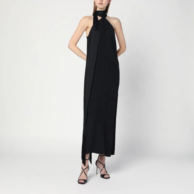 Taller Marmo Black dress in crêpe cady with scarf sold by Lord & Taylor